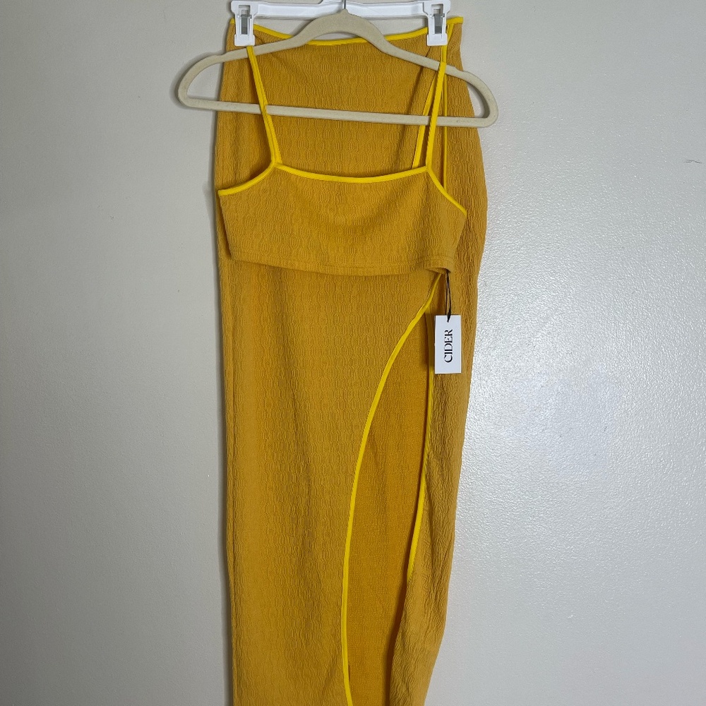 two piece crop and skirt set